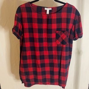 Checkered maternity shirt. Size S.